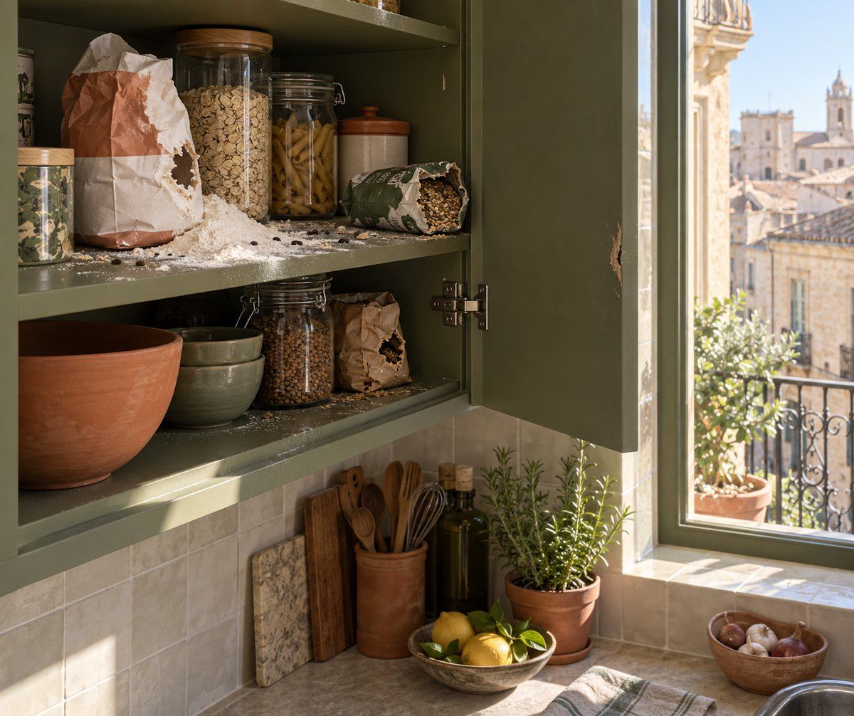 Vérification sous les meubles d'une cuisine montpelliéraine